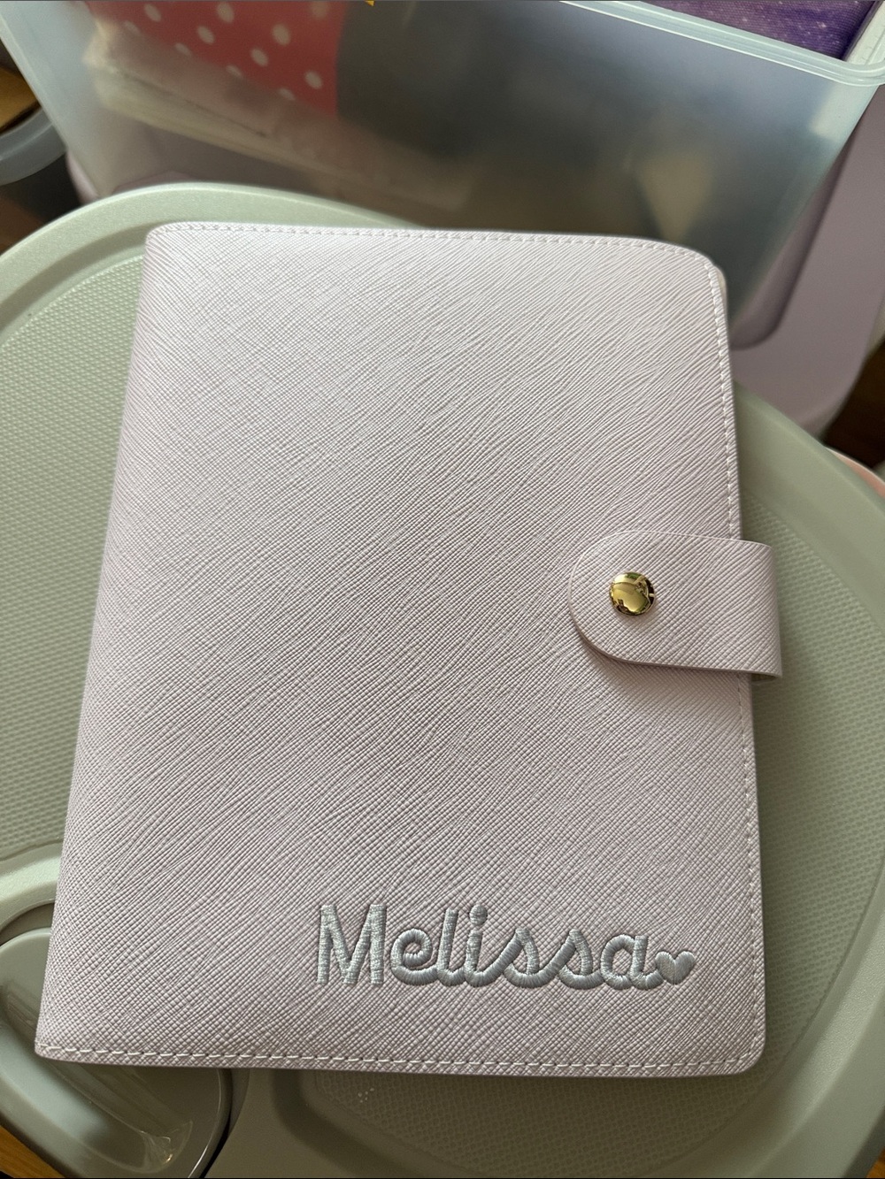Stoney Clover Lane Personalized Melissa Lavender Journal Cover with Snap Closure